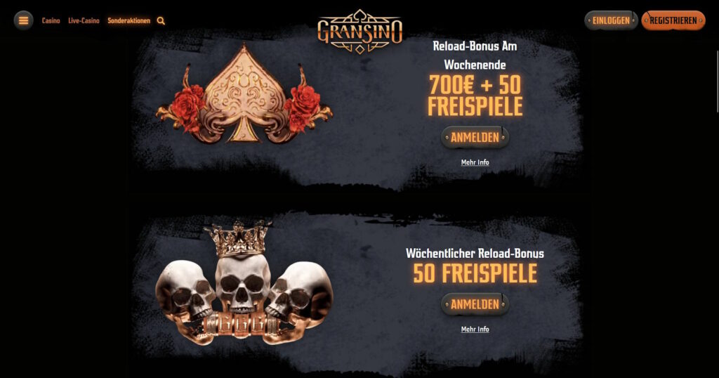 Gransino Bonusaktionen
